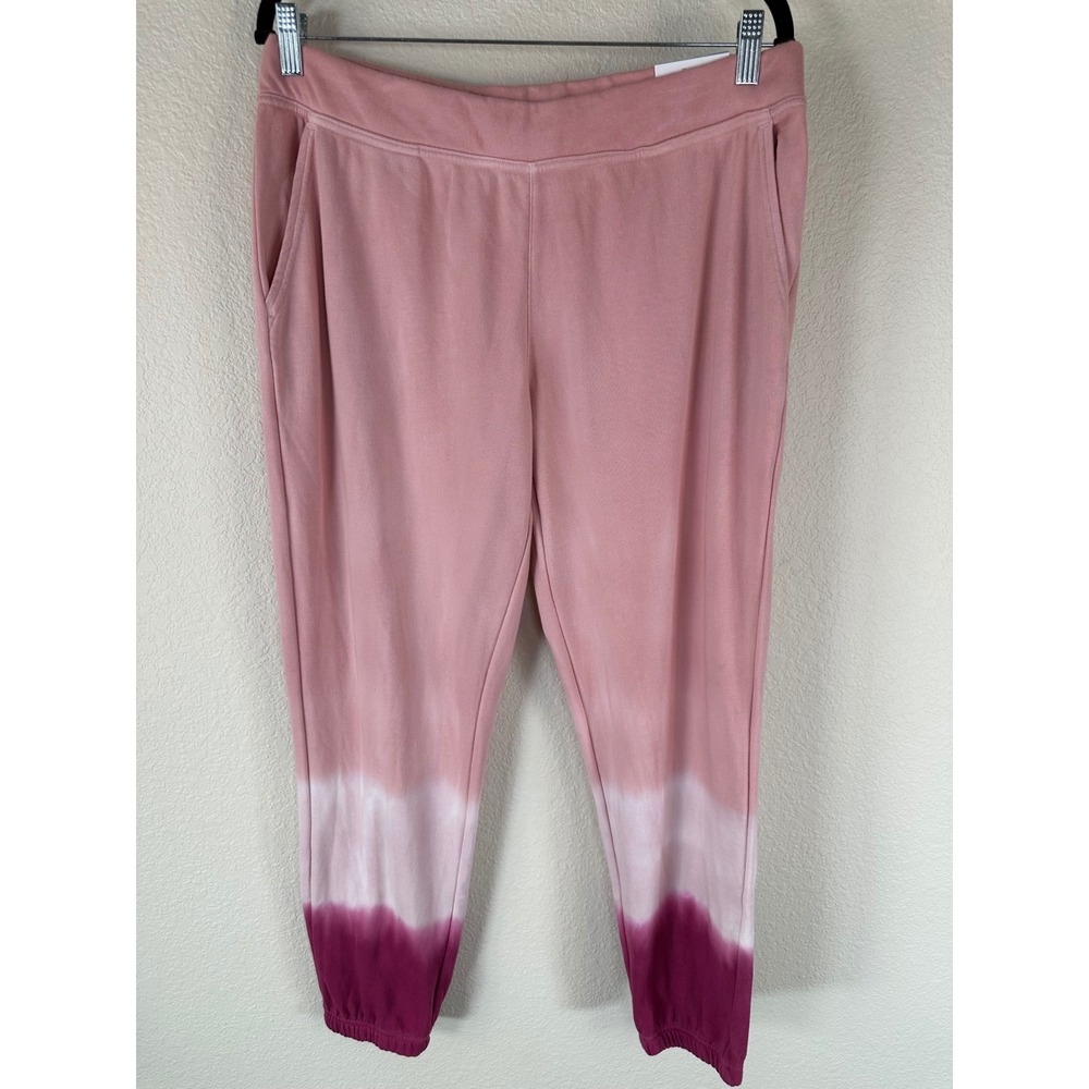 Wildfox Tie Dye Joggers Pink Ombre French Terry Sweatpants Cozy Lounge Large NWT